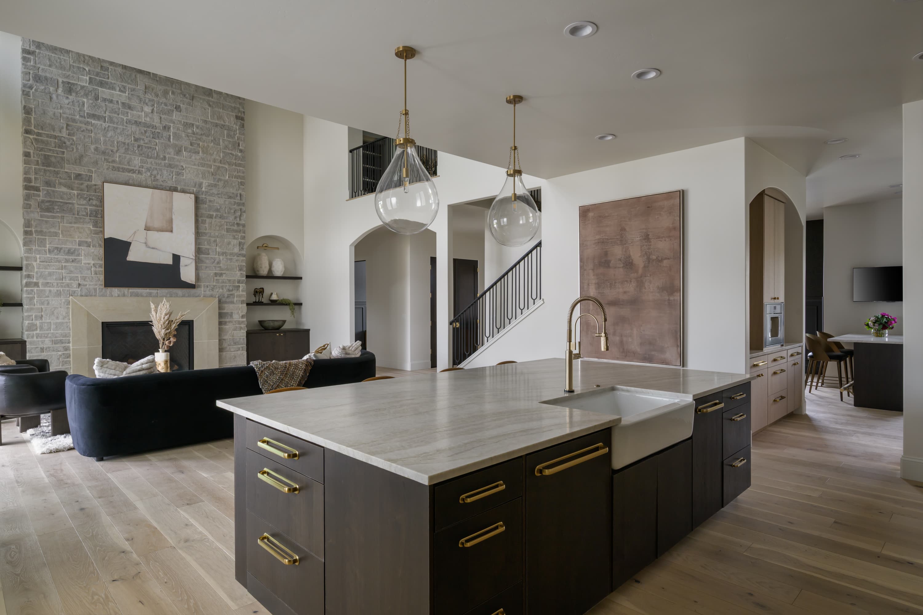 Bright kitchen with natural granite perimeter counters — Superior Stone Boise